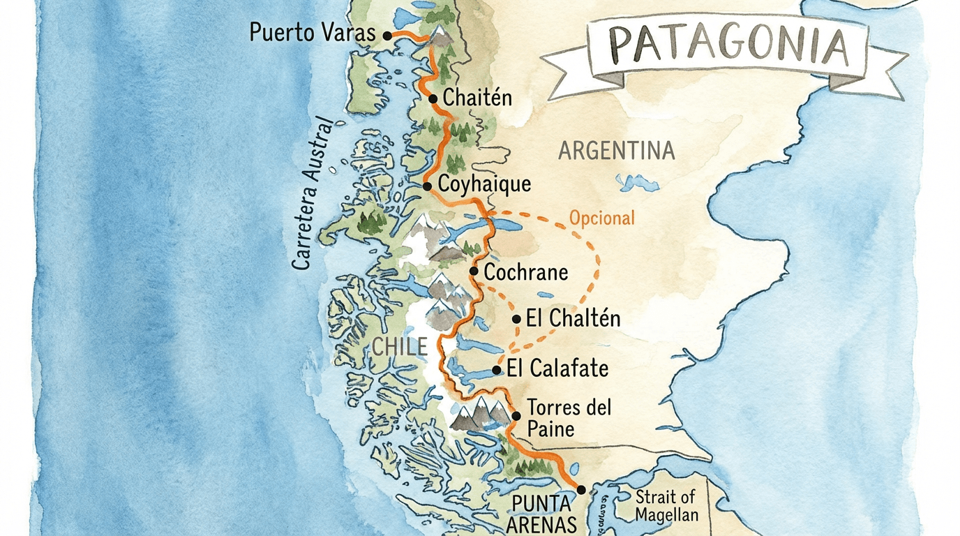 Map: Patagonia & Carretera Austral